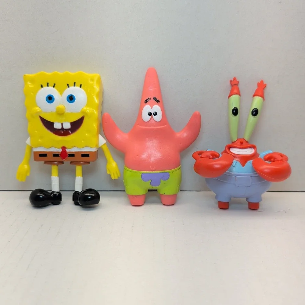 SpongeBob SquarePants Bend-Ems Figure Set Patrick Mr Krabs 2022 TCG Toys FLAW